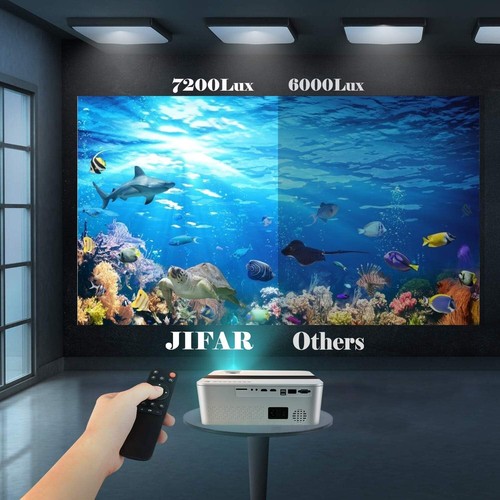1080P 350ANSI Projector 4k Support Outdoor Projector w WiFi Bluetooth - Afbeelding 3 van 7