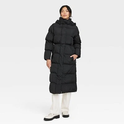Women s Relaxed Duvet Puffer Jacket A New Day Black M