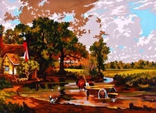 "By the river" Printed Needlepoint Tapestry  Canvas 6266