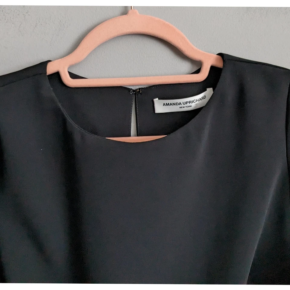 Amanda Uprichard Oregon Puff Gathered Sleeve Top Black Size XS - Image 4 of 4