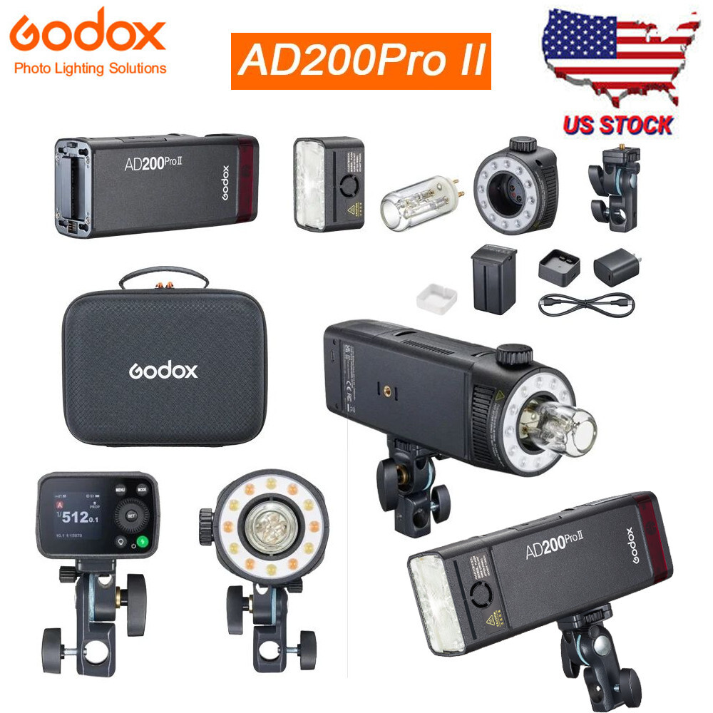 US Godox AD200Pro II Upgraded Version 2.4G TTL HSS Outdoor Flash Light Speedlite