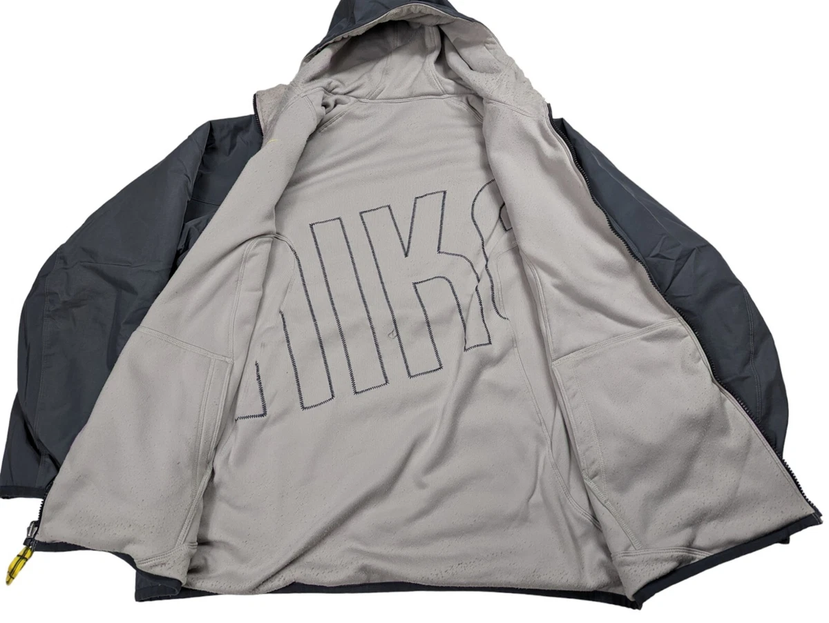 VTG Nike Reversible Tech Jacket Y2K Nylon/Fleece Mini Swoosh Full