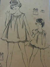 Vtg 50's Advance 2704 BABYDOLL NIGHTIE PAJAMAS PANTIES Sewing Pattern Girl UNCUT