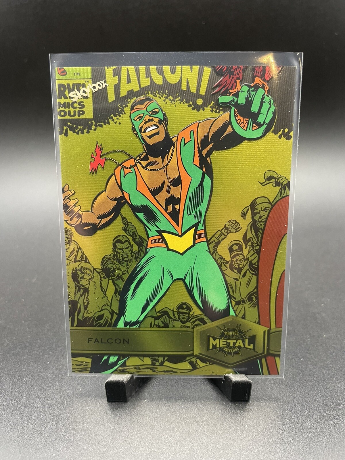 2021 Marvel Metal Universe Spiderman FALCON Light FX Yellow #126 HIGH SERIES