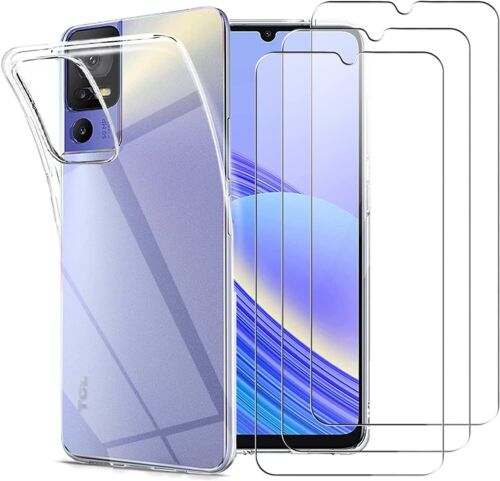 For TCL 40 SE Case, Clear Gel Phone Cover & Glass Screen Protector - Afbeelding 1 van 12