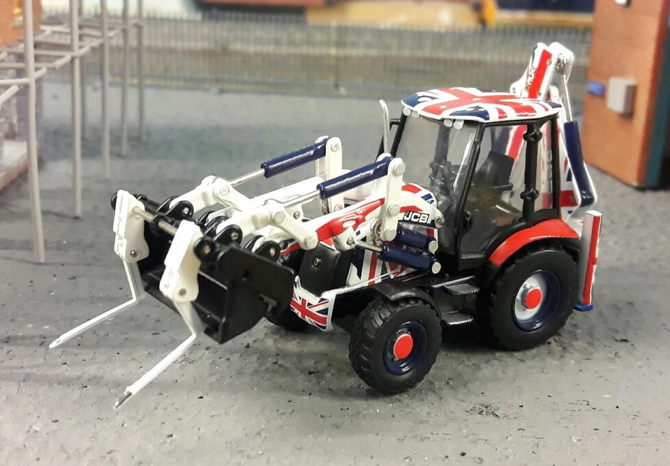 JCB 3CX Excavator Union Jack 1:76 OO/00 Oxford Hornby Bachmann Scenecraft Model - Image 2 of 4