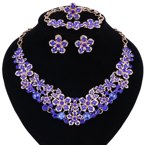 Conjunto de joyería de regalo de boda para mujer con flores de cristal - Imagen 25 de 106