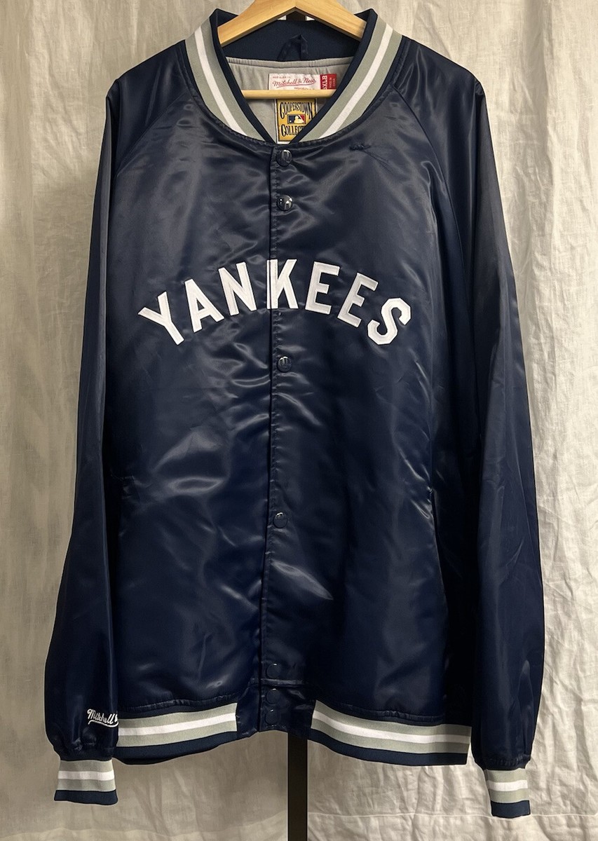 New York Yankees Mitchell Ness Big Tall Satin Full-Snap Jacket