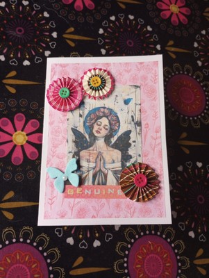 Genuine - Greeting Card Whimsical Whimsy Any Occasion Flowers Butterfly 