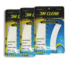 3M 1522 Double Sided Clear True Tape Daily Wear 3/4X3" C Contour Wig Toupee 108P