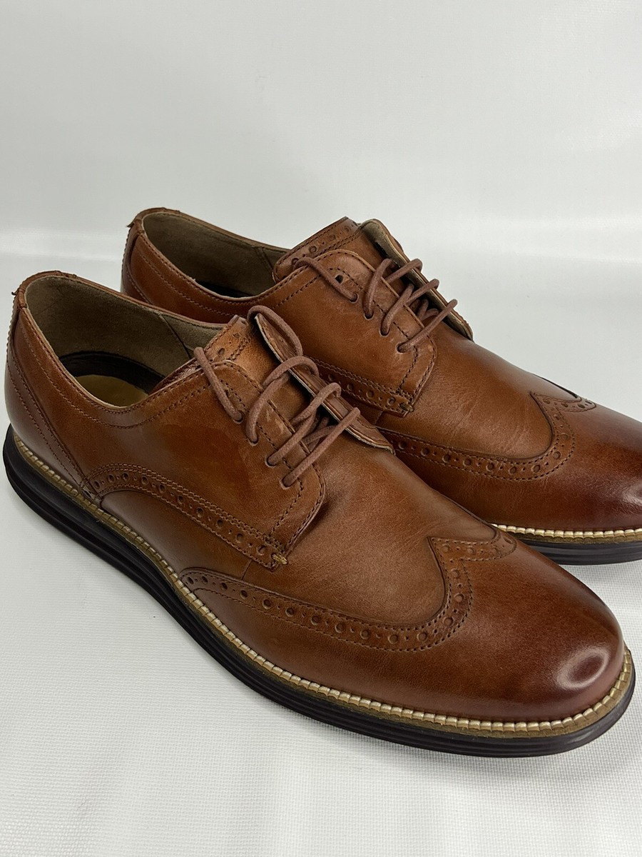 Cole Haan Grand OS men’s Brown Leather Wingtip Shoes Men’s 10M Cole Haan Original Grand Wingtip Brown Leather Men main image 2