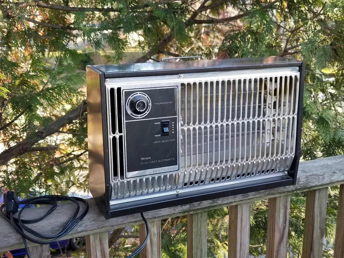VINTAGE SEARS DUAL HEAT AUTOMATIC FAN FORCED ELECTRIC SPACE HEATER 18u0026#034;  X 11.5u0026#034; | eBay