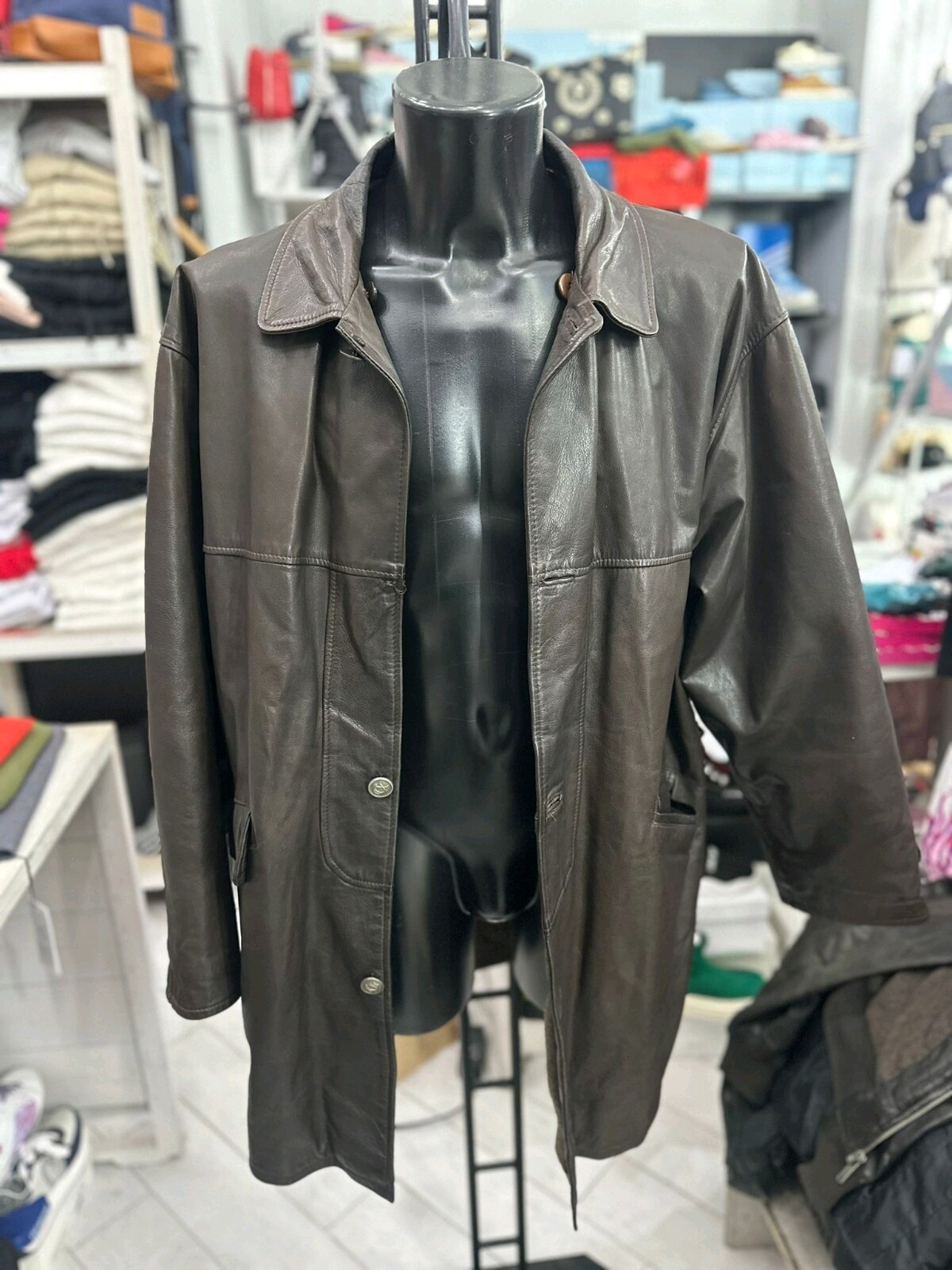 Fontanelli Mens Brown Leather Jacket Size 52 LLV1141 Classic Biker Style  