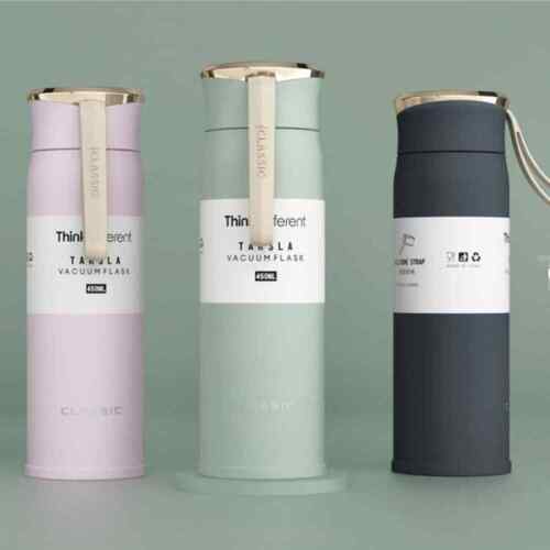Simple Design Thermos Bottle 450ml Portable Insulated Cup 304 Stainless Steel - Picture 1 of 14
