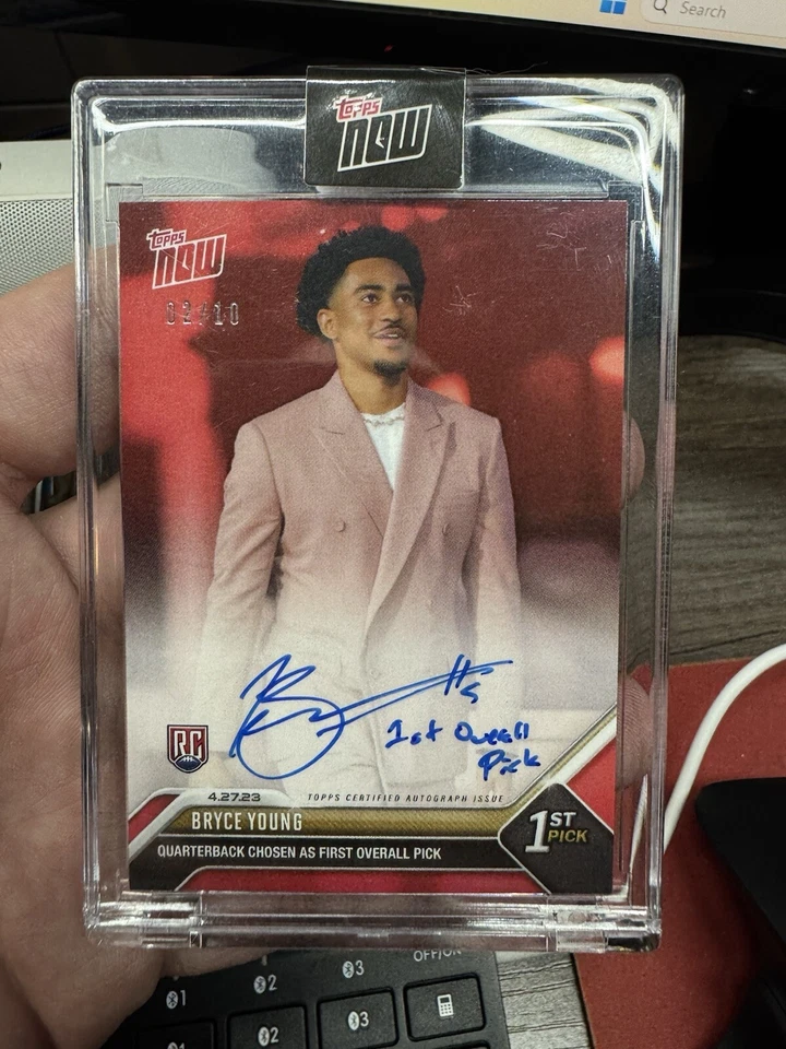 Bryce Young 2023 Topps Now 2/10 Red Auto Sealed and Inscripted Rookie 1st Pick - Image 3 of 4