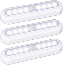 3 Pack 7” Motion Sensor Lights Indoor Battery Operated, Stick on LED Light for C
