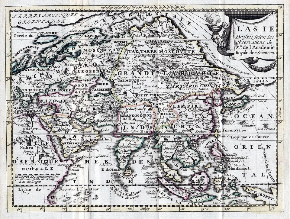 Asia continent China Japan Philippines Korea Arabia map Karte carte Leth 1740 - Bild 1 von 1