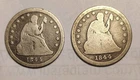 LOT OF (2) Seated Liberty Quarter Dollar 1844-P, 1844-O no Reserve