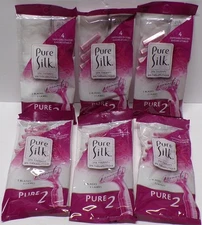 Lot of 6 Pure Silk Spa Therapy Disposable Razors 2 Blades 4 Razors Per Pack