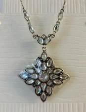 Brighton Maharani Crystal Silver Retired Pendant Necklace JN7282 NWT