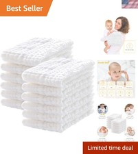 Ultra-Absorbent Muslin Burp Cloths - Soft Breathable Baby Essentials, 12 Pack