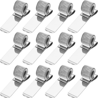 Outus 12 Pcs Pen Holders for Clipboard Metal Transverse Style, Silver