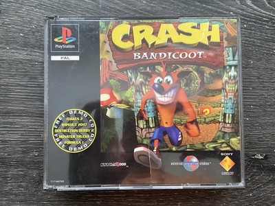 Crash Bandicoot PS1 Big Box - UK PAL sehr guter Zustand CIB mit Demo