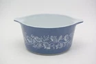 Vintage Pyrex Colonial Mist 473-B 1 Quart Casserole Dish Blue White Daisy 1L