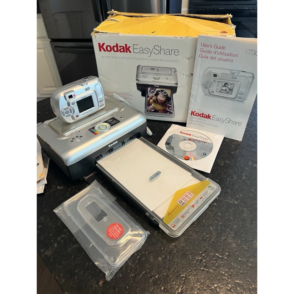 Kodak EasyShare Printer Dock Easy Share Cx 7300 Camera Cords Manual Paper Bundle - Image 3 of 4