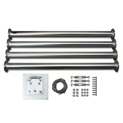 13ft Wind Turbine Tower 88lbs Cap. | 3.3ft Extension | Vibration Damper | Mast