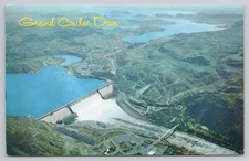 Postcard Grand Coulee Dam Everett Washington c1968 Aerial View