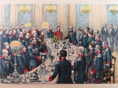 Chromolithograph from 1888. The Military=Gala Plaque at the Celebration of the 80th Anniversary 