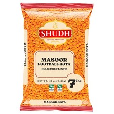 Shudh Masoor Malika Football Lentil 7lbs  All Natural  Vegan  Gluten Frien...