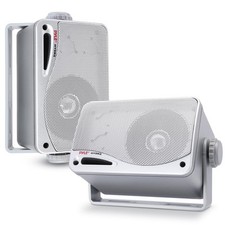 Pyle 200 Watt Waterproof 3.5 Marine Speakers for Boat Deck Poolside Silver