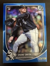 2025 Bowman Chrome Shane Smith (RC) True Blue SP Refractor /150 #52 Rookie Card. rookie card picture