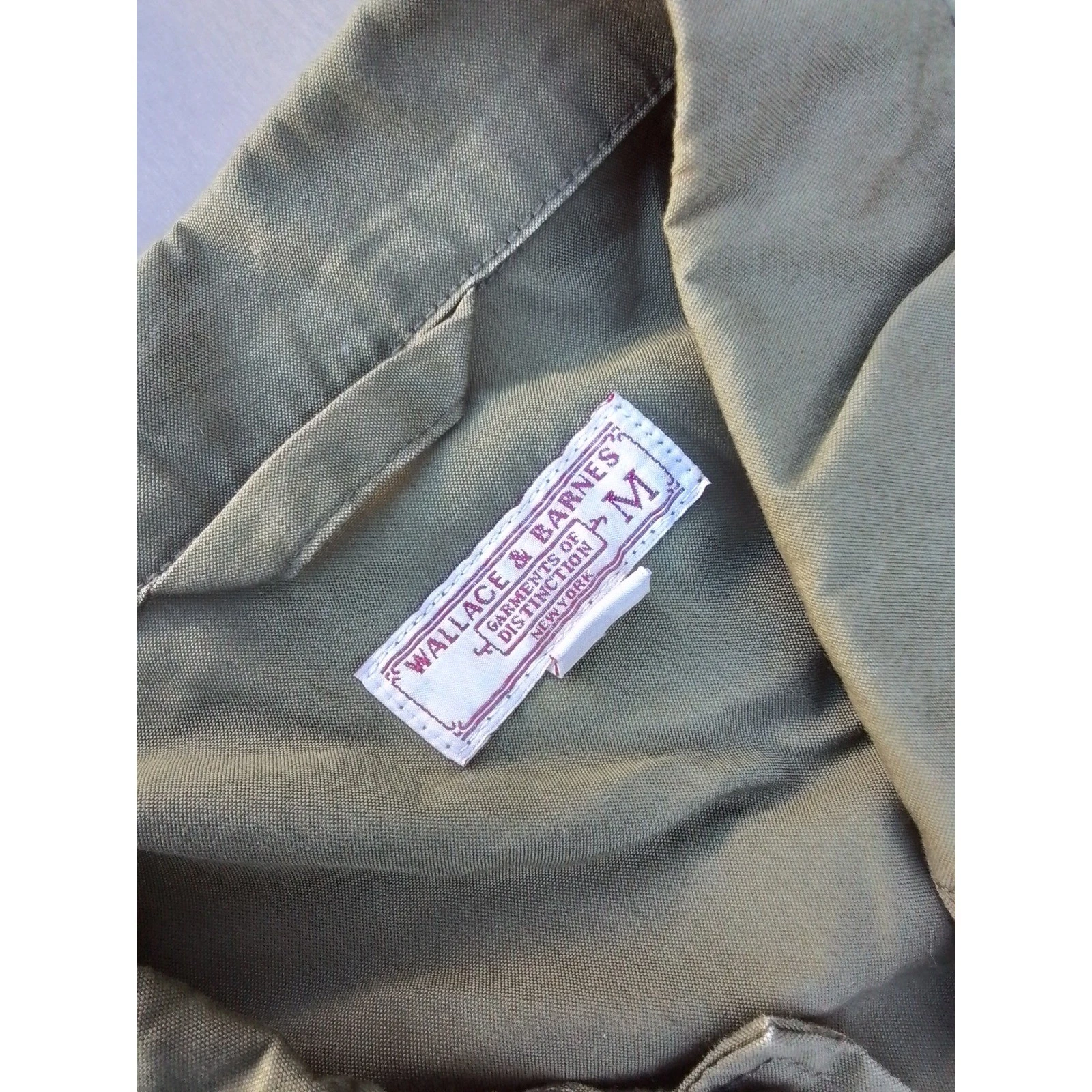 Wallace & Barnes Mens Olive Green Military Field Jacket Medium Utility Coat - product detail image 2