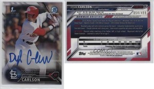2016 Bowman Draft Chrome Pick Refractor /499 Dylan Carlson #CDA-DC Auto