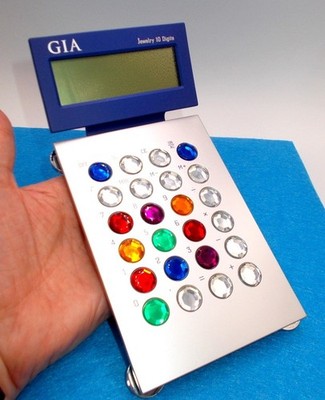 Vintage Rare GIA Jewel Desk Electronic Calculator Gems Flip Up Display Box Works