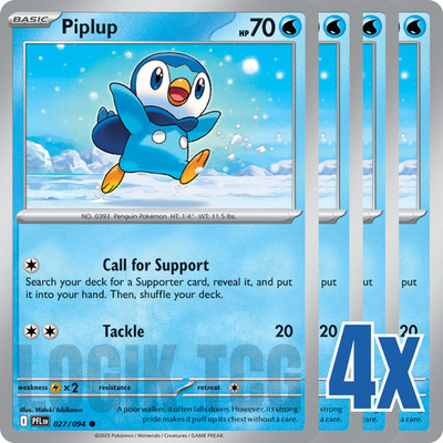 4x Piplup 027/094  x4 - Phantasmal Flames - Pokemon TCG - Playset