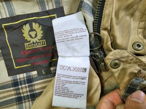 HOT VTG Men BELSTAFF TRAILMASTER BIKER PARKA BELTED KHAKI WAXED Jacket L (Fit M) image 6