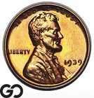 1939 Lincoln Cent Wheat Penny Proof, Lustrous Gem PR++, Nice Red!