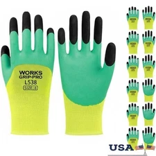 Dual Layer Grip Gloves Construction Gardening Assembly Durable Protective Gear