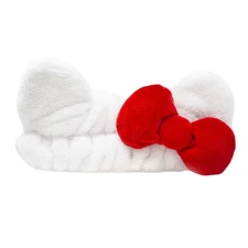 The Crème Shop Hello Kitty x Plush Spa Headband with 1 Count (Pack of 1), Red 
