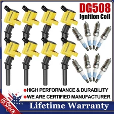 8x DG508 Ignition Coil+Spark Plug For LincoLn Town Car Grand Marquis 4.6L 98-11