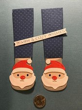 Santa Slipper Set Handmade Paper Die Cut Scrapbooking / Card Embellishment