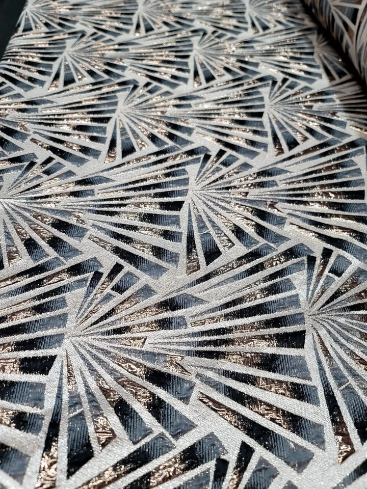 Vestido almohada cortinas en relieve tela brocado jacquard beige dorado carbón Foto 3 de 4