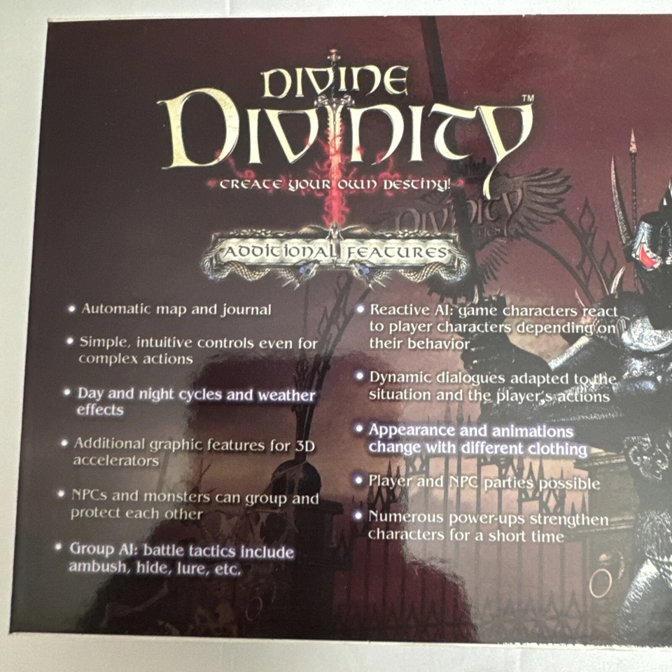Divine Divinity : Create Your Own Destiny PC CD-ROM, Sealed - Image 3 of 4