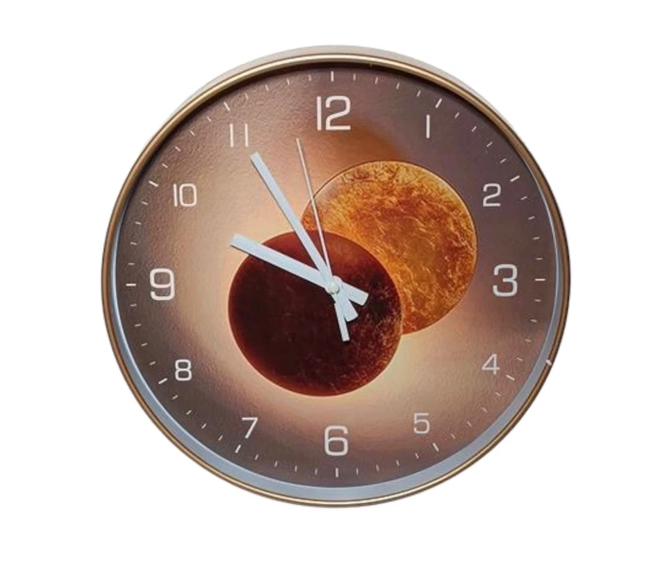 Orologio da parete a muro per cucina casa grande moderno 2 colori sole e luna - Immagine 4 di 4