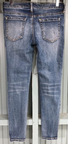 Ashley Mason Size 7 Distressed Womens Blue Denim Stretch Jeans - Foto 4 di 9