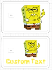 SpongeBob Middle Finger Credit Debit ATM Card Skin Sticker Custom Text Pants USA